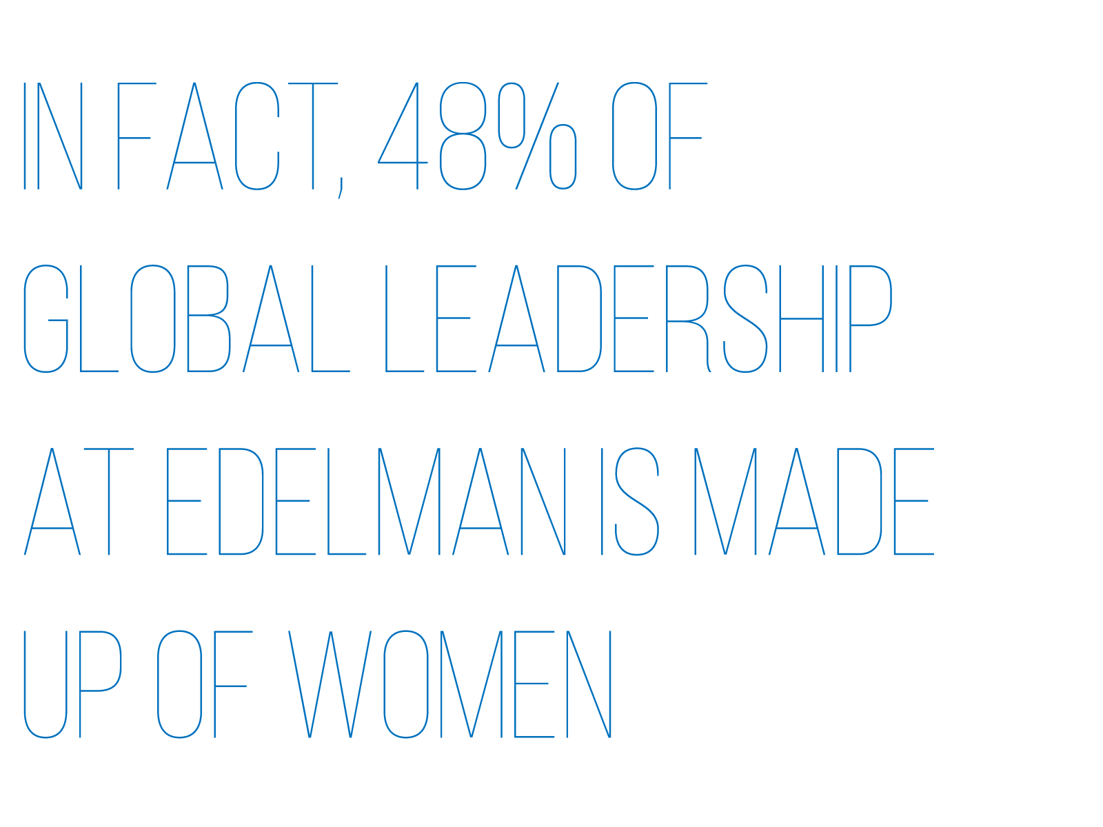 48% of global leadership at Edelman is made up of women